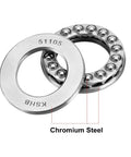Thrust Ball Bearings 25mm By 42mm By 11mm Chrome Steel ABEC3 single row set of 2 showcasing chromium steel material
