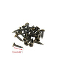 Straight Up Premium Rustproof 2.5 Inch Square Door Hinges Featuring Vintage Antique Brass Crown Details, Heavy Duty Cabinet Hardware Built Flat Out To Last And Swing Flawlessly Every Time - Pack of antique brass screws, 11mm size.