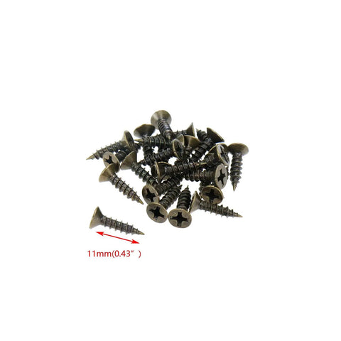 Straight Up Premium Rustproof 2.5 Inch Square Door Hinges Featuring Vintage Antique Brass Crown Details, Heavy Duty Cabinet Hardware Built Flat Out To Last And Swing Flawlessly Every Time - Pack of antique brass screws, 11mm size.
