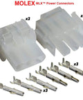 Three Pin Wire Connector Kit With Latch Lock MLX Style 14-20 AWG 2.13mm Diameter Includes Three Male And Three Female 3 Pin Connectors Plus Ten Male And Ten Female Terminals Built Boss Grade For DIY Auto And Electronics Wiring, MLX connectors and terminals
