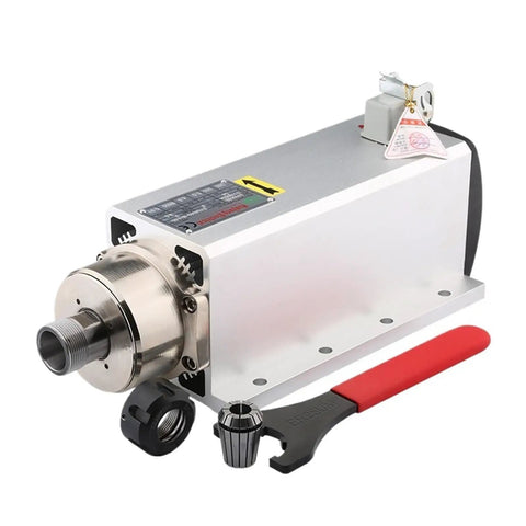 Heavy Duty 4.5Kw Square Air Cooled Motor With Er25 Spindle Delivering 18000Rpm and included tools for CNC milling setup.