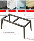 Built Tough Rock Solid Steel Table Legs With Reinforced Crossbar And Adjustable Foot Pads For Custom Wood Tops Desks And Workshop Cabinets Painted In Crisp White, shown from an angle showcasing the frame design.