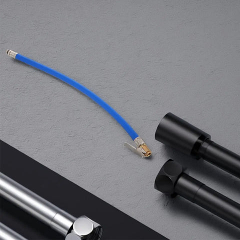 Upgraded Blue Tire Inflator Hose Replacement Kit 2 Pcs Solid Copper Locking Air Chuck Fits All Standard Auto Air Compressors Plus Max Pressure Pumps Made From Badass Rubber So You Can Fix Flats Fast without the Stress on the Open Road for Sure blue rubber hose with copper locking chuck