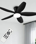 No Sweat When You Run This Ace 42 Inch Low Profile Flush Mount Ceiling Fan With Smart Lighting Remote Control and Six Speeds.