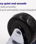 Close-up of Heavy Duty 4 Piece 2 Inch Rubber Caster Wheels With Rigid Fixed Non Swivel Top Plate For Furniture