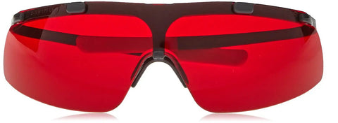 Front view of Red Laser Safety Glasses Shootin Clear Dots And Lines Up To Fifty Feet With Lockdown Grip.