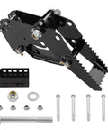 Universal Backhoe Thumb Attachment For 3.25 Inch Boom Width Built Tough Heavy Duty Black Powder Coated Steel Bolt On Design Fits Most Major Tractors Including John Deere Woods Mahindra And More showing steel body and bolts
