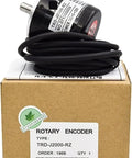 Absolute Rotary Encoder With Integrated Switch, Model TRD J2048 RZ on box, showing high resolution and durable build.