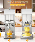 Heavy Duty 2 In 1 Electric French Fry Cutter Juicer Press Automatic Dicer With 3 Blades For Potatoes Carrots Cucumbers Citrus in kitchen.