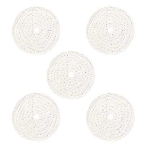 White Cotton Buffing Wheel For Jewelry And Metal Polishing 4 Inch Pro Grade Shine With Mirror Finish Safe On Jade Use With Polishing Paste