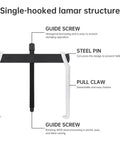 Single-hook lamar structure of Heavy Duty 20 Inch Two Jaw Gear Puller with guide screw and detachable pull claw.