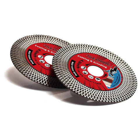 4.5 Inch Diamond Tile Blade For Porcelain Granite Marble Cut And Grind Wet Or Dry, 2 Pack, showing blade surface texture