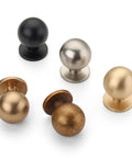 10 Pack 1 Inch Champagne Bronze Round Solid Ball Cabinet Knobs And Drawer Pulls Hardware displayed in assorted finishes