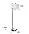68 Inch Tall Floor Lamp With Linen Fabric Shade In Polished Nickel Finish, Hand-Painted Metallic Base, Geometric Square Shade In White