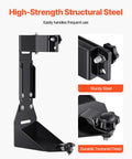 Rock Solid High Lift Jack Mount Bracket For Jeep Wrangler YJ TJ JK JL showing sturdy black steel construction and durable textured finish.