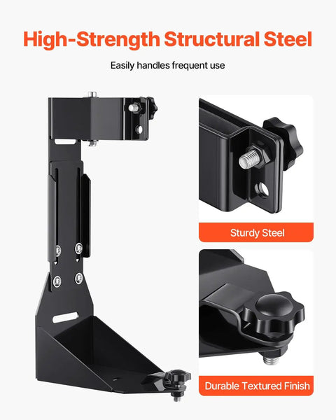 Rock Solid High Lift Jack Mount Bracket For Jeep Wrangler YJ TJ JK JL showing sturdy black steel construction and durable textured finish.