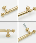 Close-up view of 10 Pack Brushed Gold Cabinet Pulls With 5 Inch Center To Center 128mm Hole Spacing Brushed Brass Drawer Handles