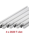 Heavy Duty T-Slot Aluminum Profile Extrusion 4 Piece Set With EU Slots showing 4 x 2020 T-slot aluminum lengths for DIY framing.