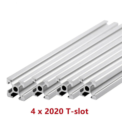 Heavy Duty T-Slot Aluminum Profile Extrusion 4 Piece Set With EU Slots showing 4 x 2020 T-slot aluminum lengths for DIY framing.