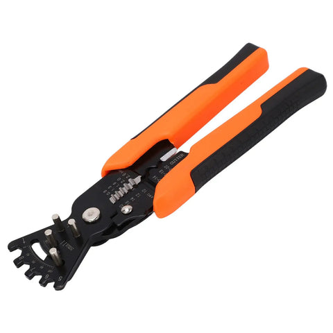 Heavy Duty Yet Lightweight Multi Function Wire Stripper With Slick Comfort Grip And Razor Sharp Chrome Steel Blades for cable stripping.