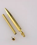 Premium Gold Woodturning Jig Set For Crafting Letter Openers Six Pack components including gold pen tip and tube.