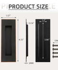 Oil Rubbed Bronze 4.72 Inch Recessed Finger Flush Door Pulls dimensions and included screws for pocket sliding closet and barn doors