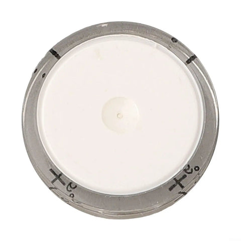 Precision Circular Bubble Level 32x7mm Fluorescent Yellow Liquid top view showing clear design and black internal lines for accuracy.