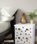 Whitewood Self-Adhesive Decorative Film 17 Inch By 78 Inch Roll Peel And Stick for cabinets with polka dot design next to bed