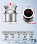 Bombproof Hardened 1.25 Inch Heim Joint Rod End Kit with detailed dimensions and wall thickness for drag racing projects.