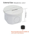 Heavy Duty Waterproof Junction Box IP55 Dustproof Abs Plastic Electrical Enclosure For Outdoor Wiring Projects Built Like A Tank With No Sweat Sealing In White dimensions 2.91x1.73 inches