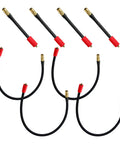 Premium Heavy Duty Stainless Steel Braided Air Compressor Hose With Heat Shield And Leak Proof O Rings For Robust 300 Psi Performance Pro Shop Ready Built Tough For Mechanics And Hot Rod Fans Requiring Zero Failure Rate And No Burn Hazards., black braided air compressor hose with brass fittings shown in multiple lengths