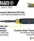 11-In-1 Ratcheting Screwdriver And Nut Driver Kit with Cushion-Grip handle, precision-machined bit tips, and impact rated feature.