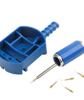 Pro Grade Watch Band Link Removal Tool Kit With 12 Replacement Pins And 3 Pin Punches And 1 Head Hammer For Easy Watch Bracelet Adjustment