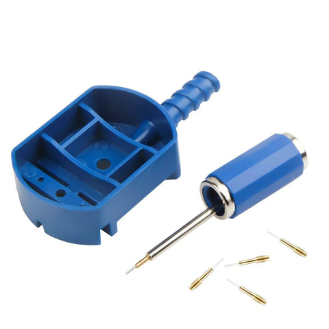 Pro Grade Watch Band Link Removal Tool Kit With 12 Replacement Pins And 3 Pin Punches And 1 Head Hammer For Easy Watch Bracelet Adjustment