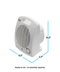 Personal Space Heater With 1500W Power, Adjustable Thermostat, Three Heat Settings And Energy Save Mode, portable with dimensions.