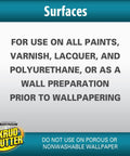 Image showing usage instructions for No Rinse Prepaint Cleaner And TSP Substitute Spray For Surfaces 32 Oz on various surfaces