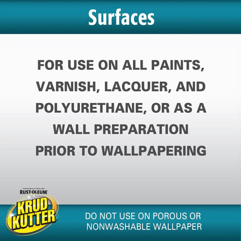 Image showing usage instructions for No Rinse Prepaint Cleaner And TSP Substitute Spray For Surfaces 32 Oz on various surfaces