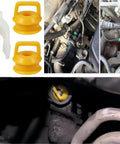 Chevy Silverado Transmission Shifter Linkage Cable Bushing Repair Kit 3 Pc Clip Set with installed bushings and clips.