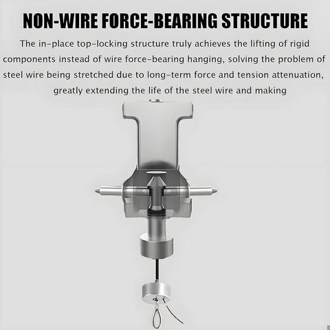 Heavy Duty Electric Chandelier Hoist With Remote Control Lifter For Villa High Ceilings showing non-wire force-bearing structure, durable steel material.