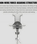 Heavy Duty Electric Chandelier Hoist With Super Long 19 Foot Lifting Stroke For High Ceiling Villus And Home Cleaning Winch System Motorized Lifter Supports Up To 40kg Heavy Load Safely, non-wire force-bearing structure detail.