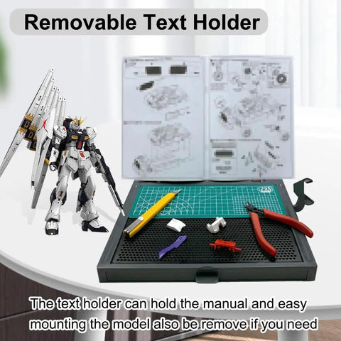 Go-To Portable Workbench With Drawer And Pliers Rack For Cutting And Assembly, Foldable Craft Table With model tools