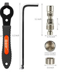Crank Puller Tool Set For Bikes With Allen Wrench Square Crank Remover Kit Compatible With ISIS Drive And Octalink dimensions display