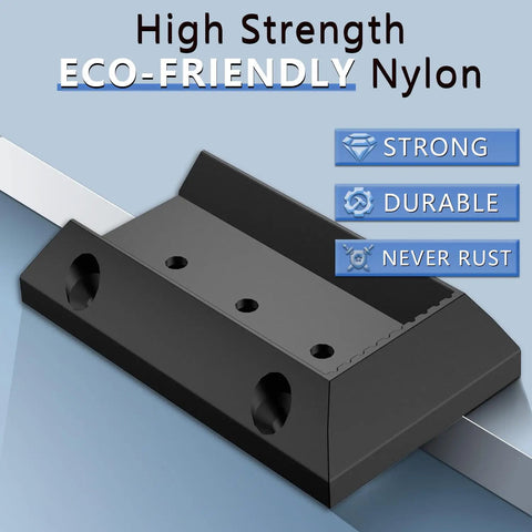 High strength eco-friendly nylon ten pack deck railing bracket connectors for 2x4 posts 1.5 by 3.5 inch with seventy screws.