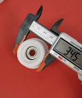 Top Gear Bearing Pulley Wheel Replacement Roller For Rowing Machine Cables, 42mm white steel wheel with bearing measuring 34.5mm