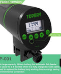 Programmable Automatic Fish Feeder With Digital Timer And Usb Rechargeable Design For Aquarium Tanks showing display and charging port.