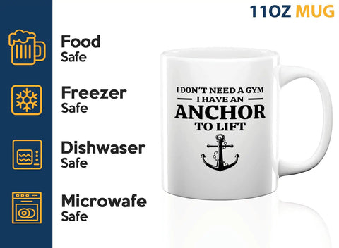 Sailor Coffee Mug 11oz White With Anchor To Lift Funny Boater Gift For Sailors Lake Lovers Sailboat Glass Great Gift For Boat Captains And Crew Morning Coffee On The Go