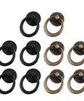 Go To Vintage European Style Zinc Alloy Cabinet Knobs And Mini Drawer Handles Set In Black And Antique Bronze, 10 pieces