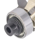 Heavy Duty Jiawu 1/4 Inch Shank Corner Round Router Bit 4 Flute Carbide for woodworking, close-up of cutting edge.