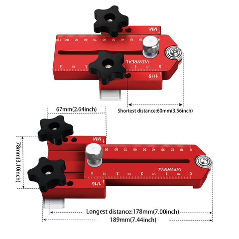 Thin Rip Jig for Table Saw with Extended Fence Guide showing measurements, used with router tables and saw systems for precise cuts.