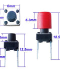 84 Pcs Momentary Tactile Push Button Switch Kit 6x6x8mm With 7 Color Button Caps Black Red Blue Yellow White Green Gray 12 Pieces Each